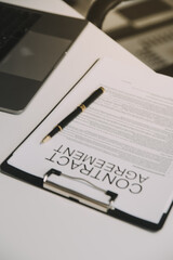 Lawyer, legal advisor, businessman brainstorming information on agreement details Business contracts in legal processing books for accuracy in contract documents. joint financial investment.