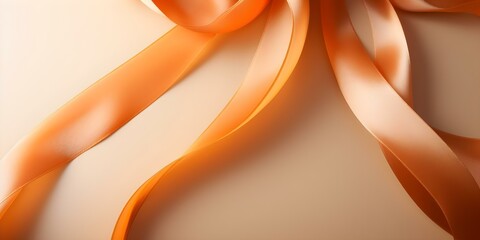 Awareness Day for Eczema and Psoriasis Represented by Orange Ribbon in Abstract Design. Concept Eczema, Psoriasis, Awareness Day, Orange Ribbon, Abstract Design
