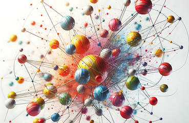 abstract background with molecules,Generative AI