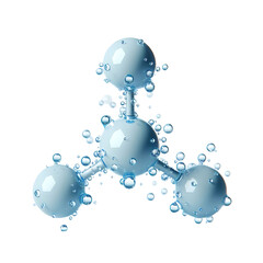 Blue 3D molecular model featuring atoms represented as spheres and bonds as lines, detailed depiction of molecular structure, for scientific.Generative AI