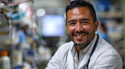 Obraz premium Doctor professional portrait, the physician's compassionate demeanor evident in his warm smile