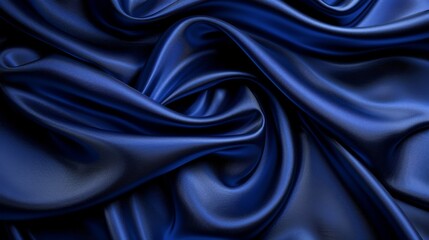 Obraz premium A close-up of soft, satin-textured blue fabric, appearing polished and plush