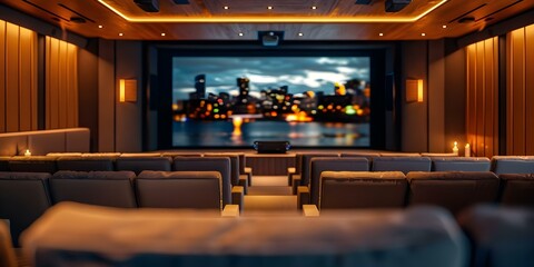 Transforming a Home Theater with Advanced Technology: A Before and After Photo. Concept Home Theater, Advanced Technology, Before and After, Transformation, Photo Comparison