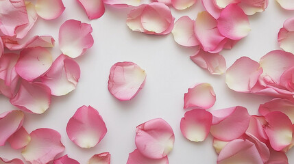 Obraz premium Romantic delicate background with many rose petals
