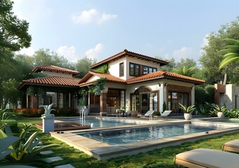 Obraz premium Spanish style luxury house