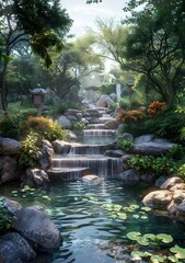 Naklejka premium Landscape design renderings