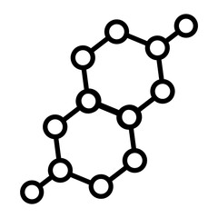 Molecular Structure Vector Line Icon Design