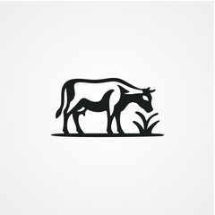 vector icon cow logo design