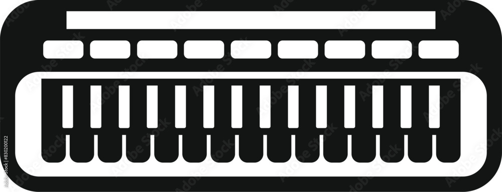 Poster minimalist black keyboard icon for modern technology and business productivity with simple design an
