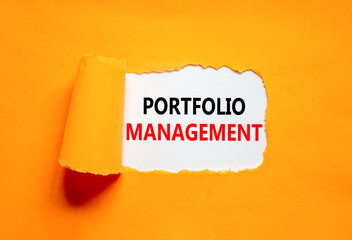 Portfolio management symbol. Concept words Portfolio management on beautiful white paper. Beautiful...