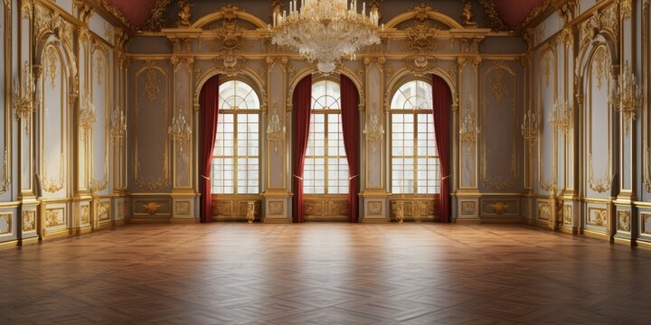 A classic extravagant European style palace with gold decorations