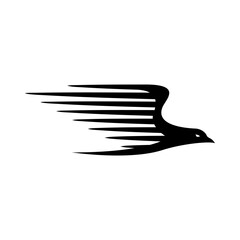 bird or phonix or eagle line vector logo