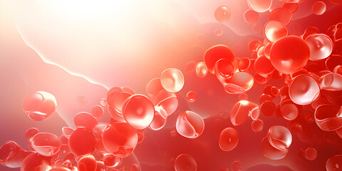 Healthy red blood cells in vein 