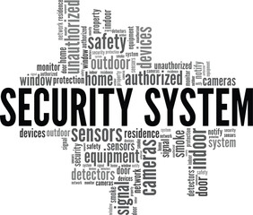 Security System word cloud conceptual design isolated on white background.