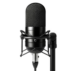 Podcast Microphone isolated on transparent background. Cut out.