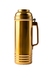 Thermos bottle isolated on transparent background. Cut out.