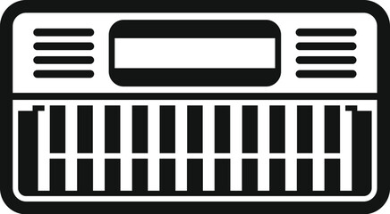 Simplistic vector illustration of a keyboard icon in black and white, suitable for technical designs