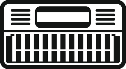 Simplistic vector illustration of a keyboard icon in black and white, suitable for technical designs