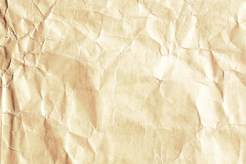 Crumpled yellow background paper texture
