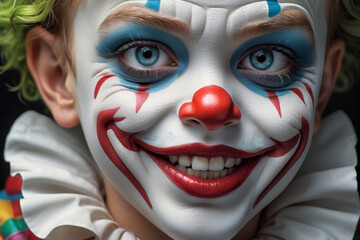 portrait of a kid clown