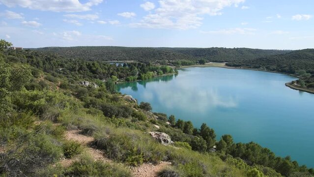 The Lagunas de Ruidera natural park is a protected natural area and one of the largest wetlands in Castilla-La Mancha Spain