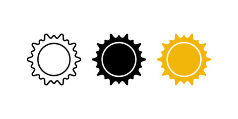 Sun icon set. for mobile concept and web design. vector illustration