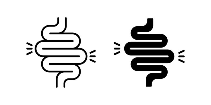 Intestines icon set. for mobile concept and web design. vector illustration