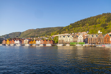 Bryggen in Bergen as it appears today. The building stock has been subject to fire and demolition since the heyday of the German office in the 14th and 15th centuries