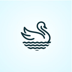 vector icon swan logo design