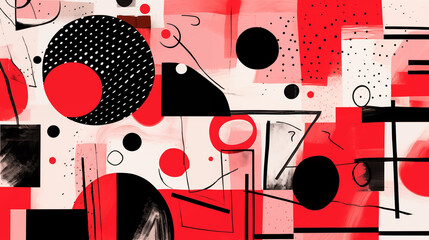 Obraz premium Abstract Image, Asymmetrical Geometric Figures, Pattern Style Texture, Wallpaper, Background, Cell Phone and Smartphone Cover, Computer Screen, Cell Phone and Smartphone Screen, 16:9 Format - PNG