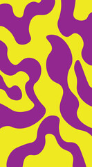 Imagen vertical psicodélica de pintura color morado y amarillo 