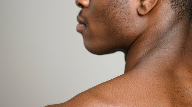  A close-up of a man's bare back