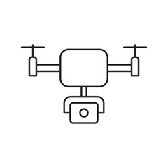 Drone line icon. Included the icons as drone, remote, controller, radar, map, signal and more line icon