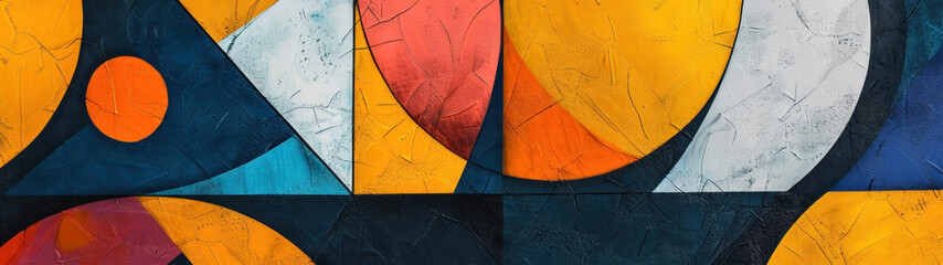 Abstract Geometry, Arrangement of diverse shapes and colors, Innovative and Fun, Design Harmony