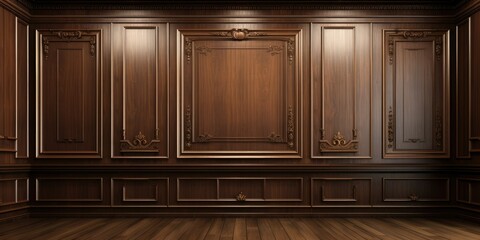 Classic premium luxury wood paneling wall background or texture