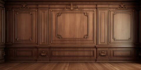 Classic premium luxury wood paneling wall background or texture