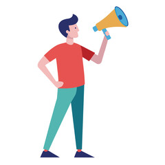A man with megaphone