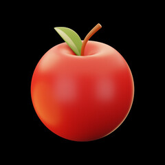 Premium apple icon 3d rendering on isolated background