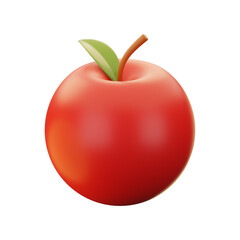 Premium apple icon 3d rendering on isolated background