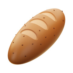 Premium bread icon 3d rendering on isolated background