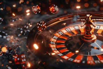 online casino, gamble roulette close up