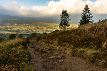 on the trail in the Bieszczady Mountains