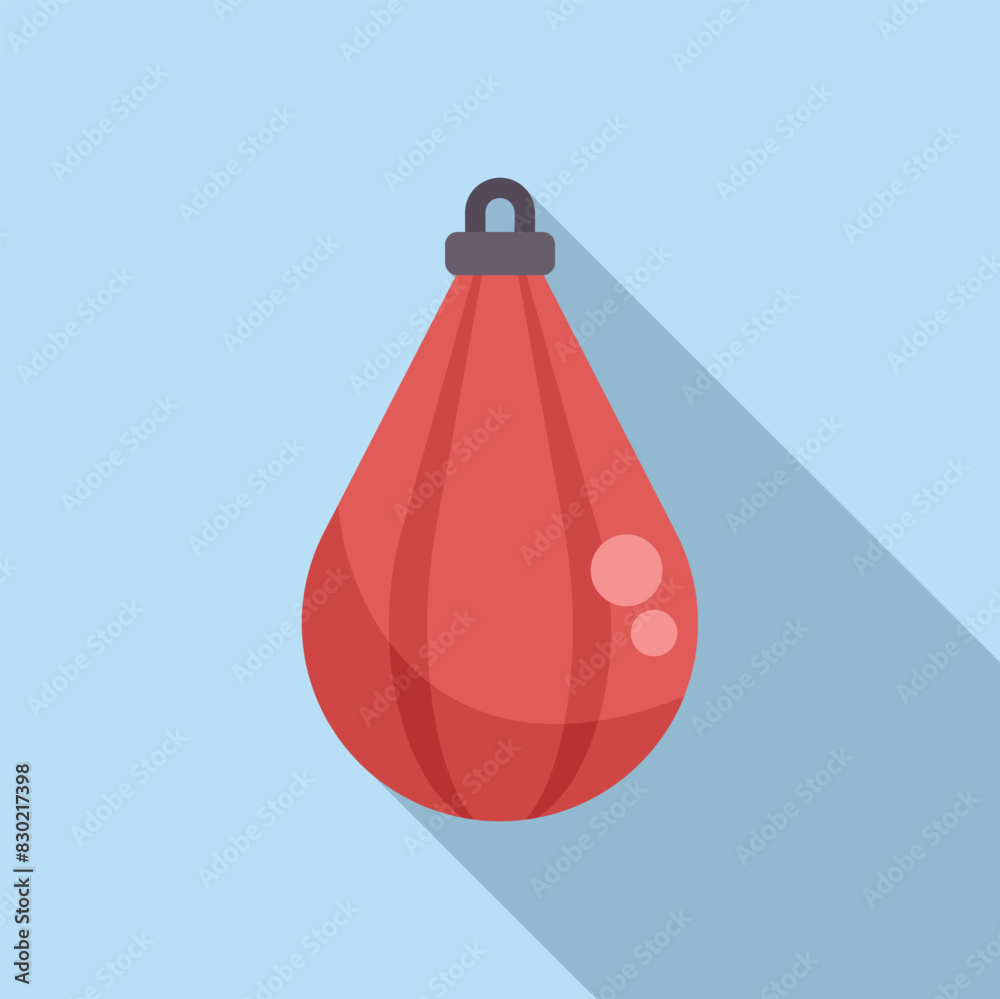 Sticker Vector illustration of a red punching bag in a contemporary flat design style