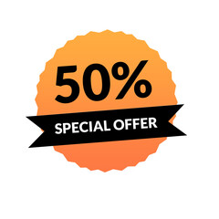Yellow Sale Label Discount Offer Banner design