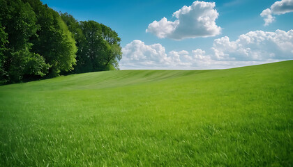 Obraz premium green grass and blue sky