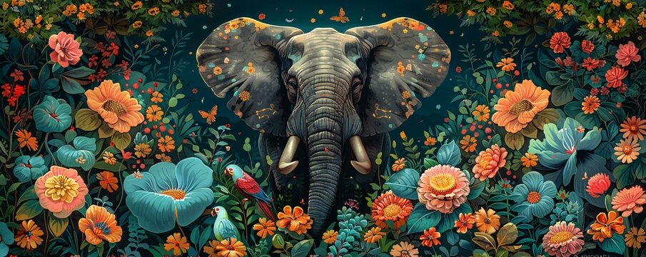 Floral Elephant Images – Browse 55,669 Stock Photos, Vectors, and
