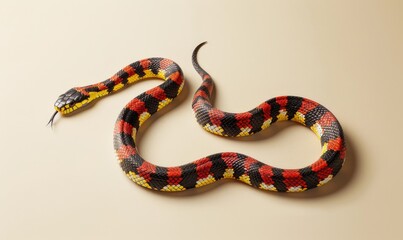 Fototapeta premium Coral snake on neutral background