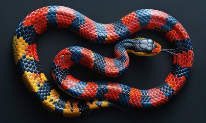 Obraz premium Coral snake on neutral background