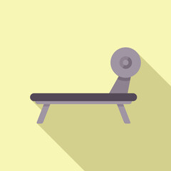 Simple illustration of a contemporary style chaise lounge with a long shadow