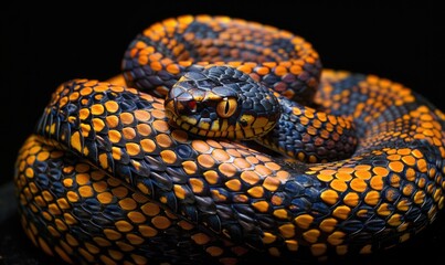 Fototapeta premium Snake entwined in geometric patterns